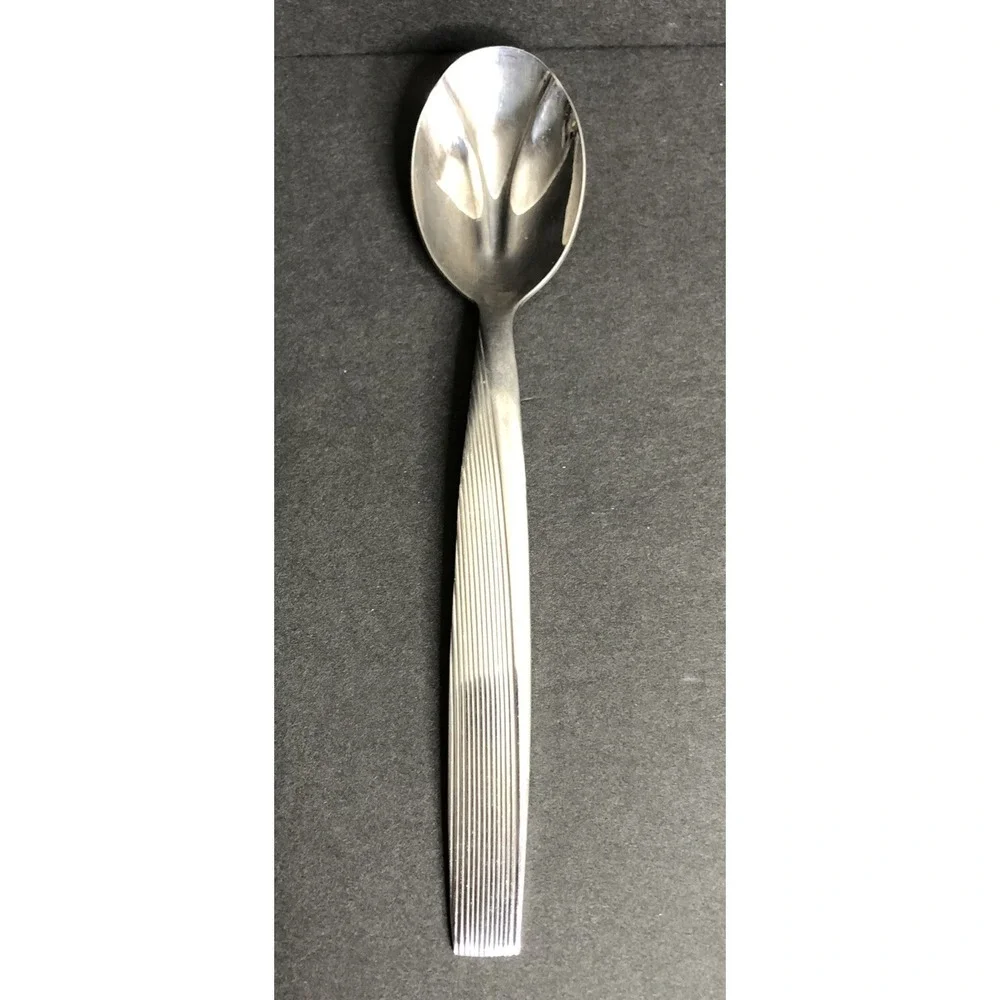 Michael Lloyd MLL5 Stainless Glossy Ridges Fork Spoon Knife Set of 12 Pieces
